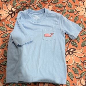 Vineyard Vines Kids Light Blue Tee with Pink Whale